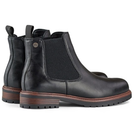 Black women's Chelsea boots with a flat sole 1