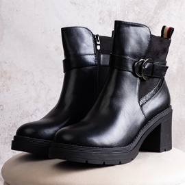 Black ankle boots with a heel Mirka 1