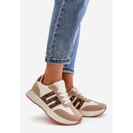 Sneakers Sports Shoes On The Platform Leopard Women Beige Thari 1