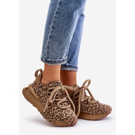 Suede Women's Sneakers On A Platform With Thick Lacing Panther Artiker 55C0135 Brown 1