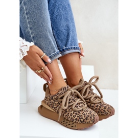 Suede Women's Sneakers On A Platform With Thick Lacing Panther Artiker 55C0135 Brown 2