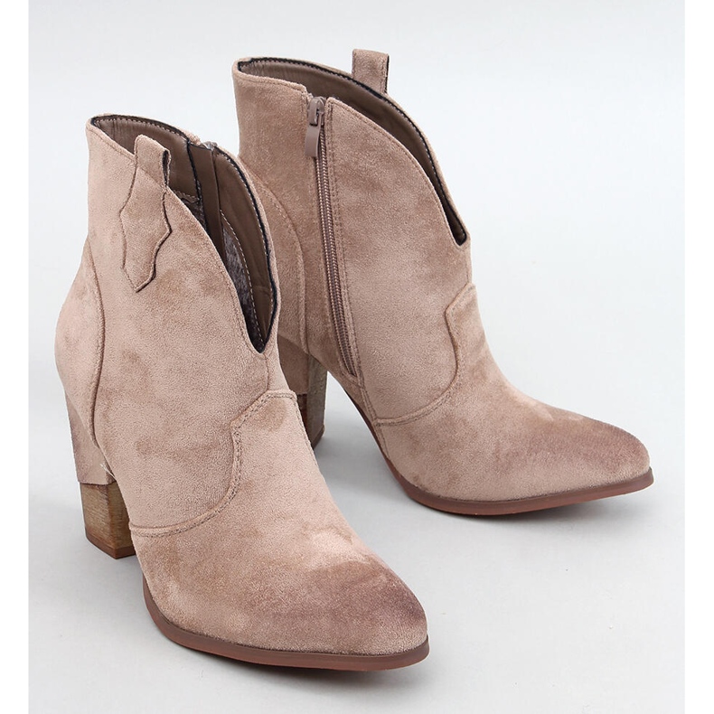 Sonett Khaki Heeled Cowboy Boots beige 1