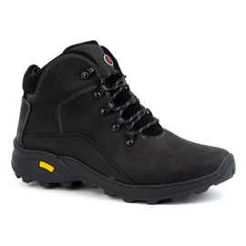 KOMODO Men's shoes winter leather ankle boots 903K Black 1