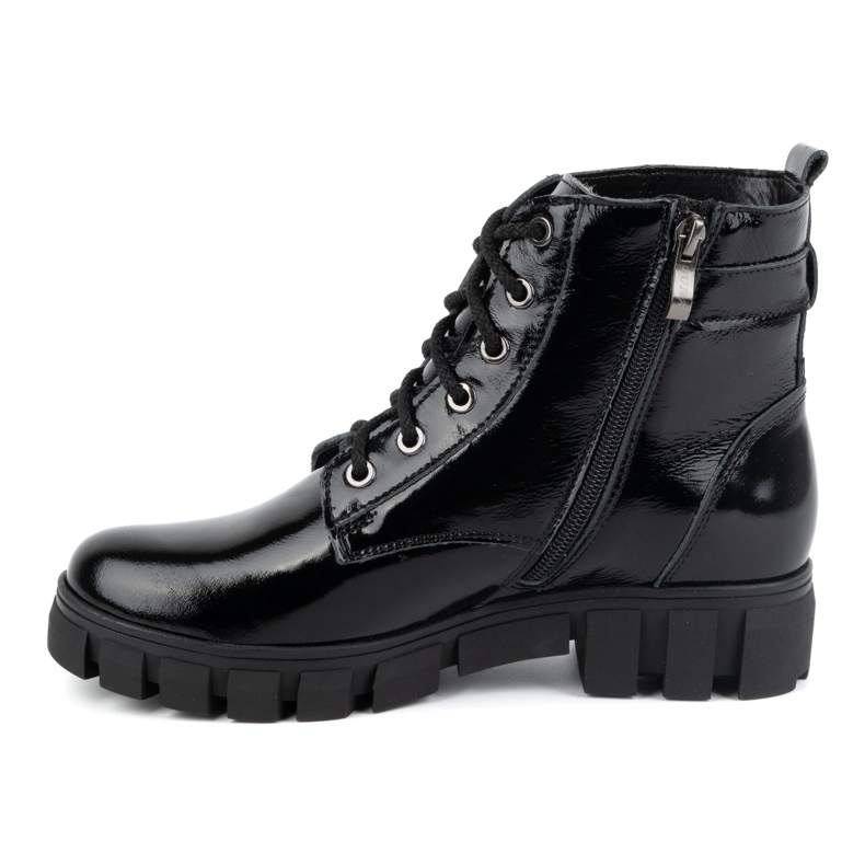 Olivier Women's leather ankle boots, insulated boots, 373BB, black patent leather 1 Olivier Women's leather ankle boots, insulated boots, 373BB, black patent leather 1