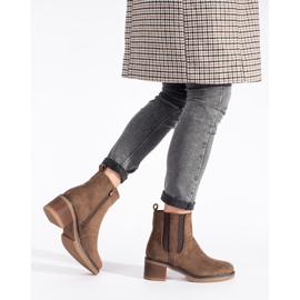 Seastar Brown suede ankle boots with a block heel 1