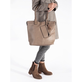 Seastar Brown suede ankle boots with a block heel 2