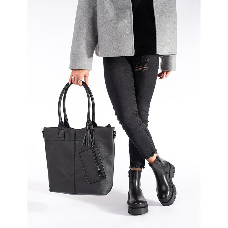 Seastar Black women's platform ankle boots 2