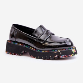 Chunky Women's Patent Leather Moccasins Artiker 55C0489 Black 2