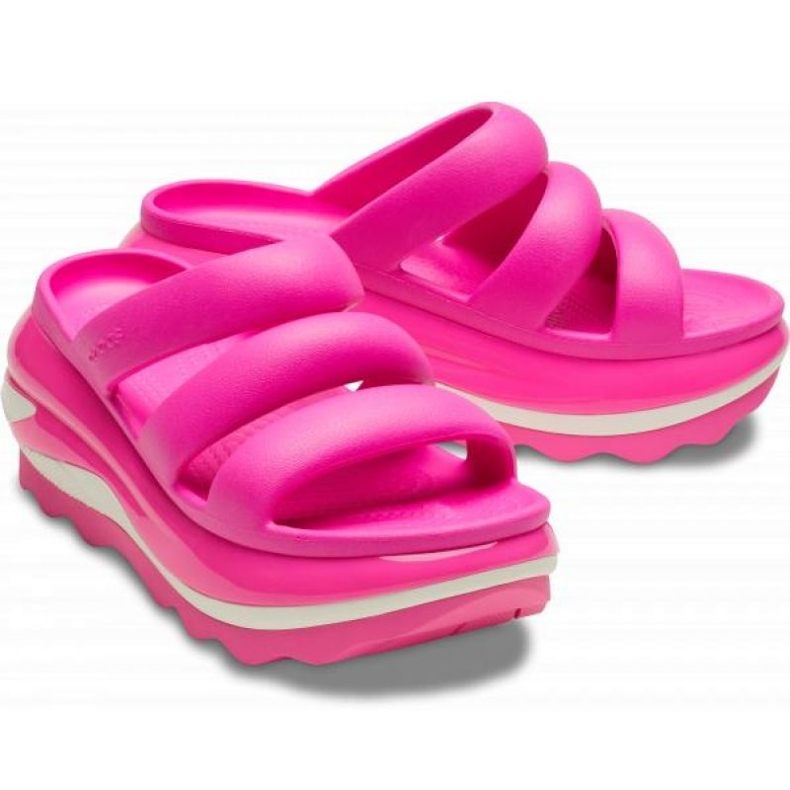 Crocs Mega Crush Triple Strap Flip-Flops 209842-6TW pink 1 Crocs Mega Crush Triple Strap Flip-Flops 209842-6TW pink 1