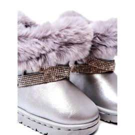 Silver Hollee Children's Snow Boots With Cubic Zirconia 3