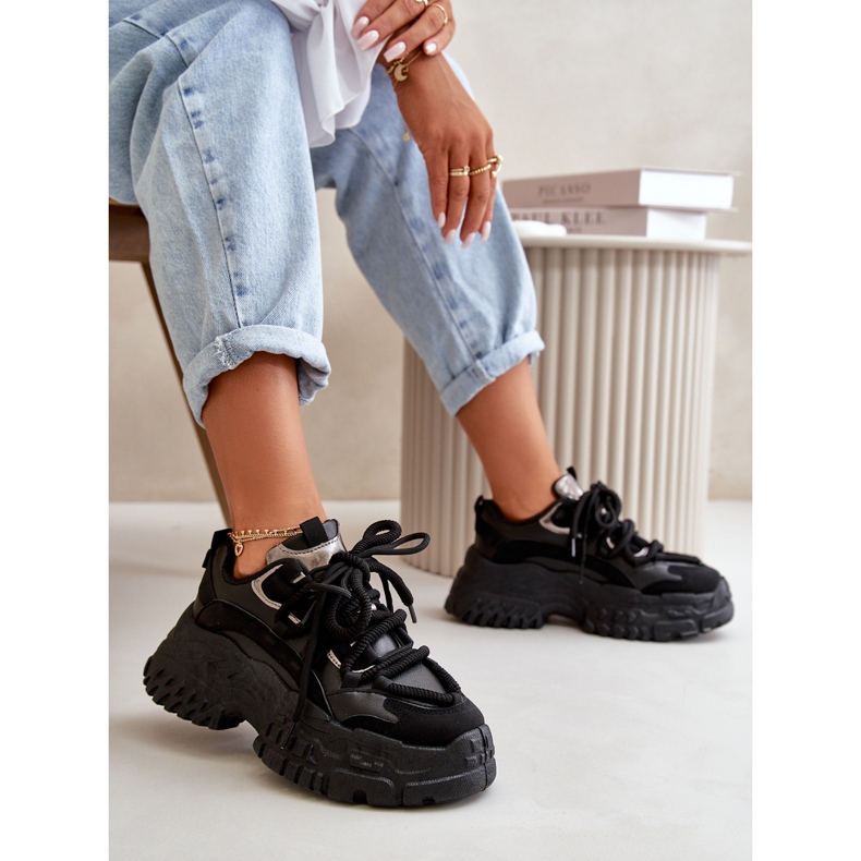 Women's sports sneakers on a massive black sole 1 Women's sports sneakers on a massive black sole 1
