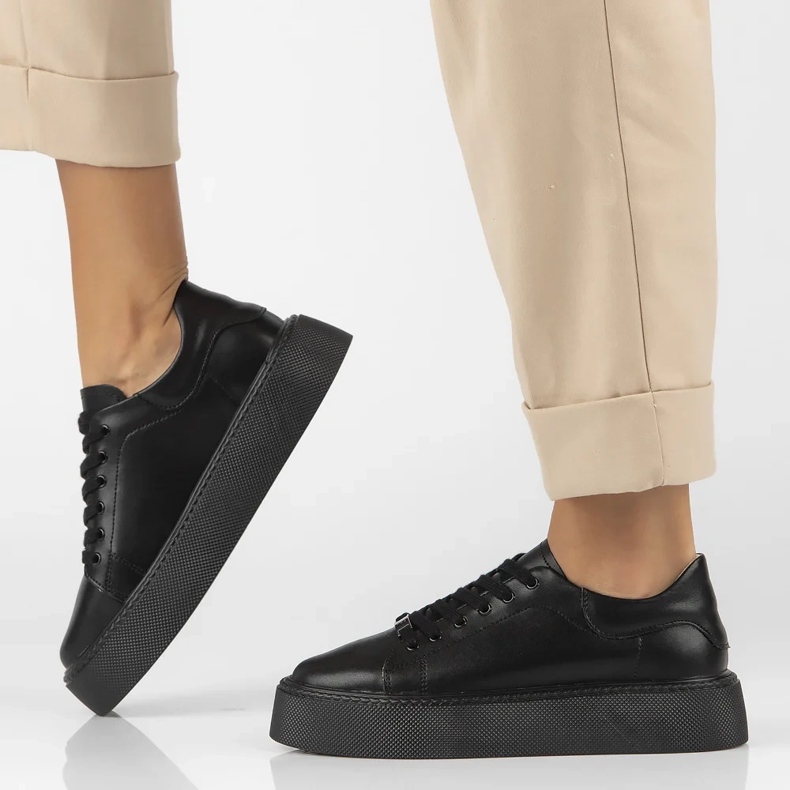 Filippo DP6119/24 Bk Leather Sneakers Black 1