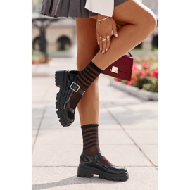 Patent Leather Women's Shoes With Buckle Black Plikuria 2
