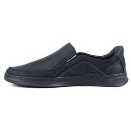 Antex Men's shoes slip-on leather Slip-on 216GT navy blue 1