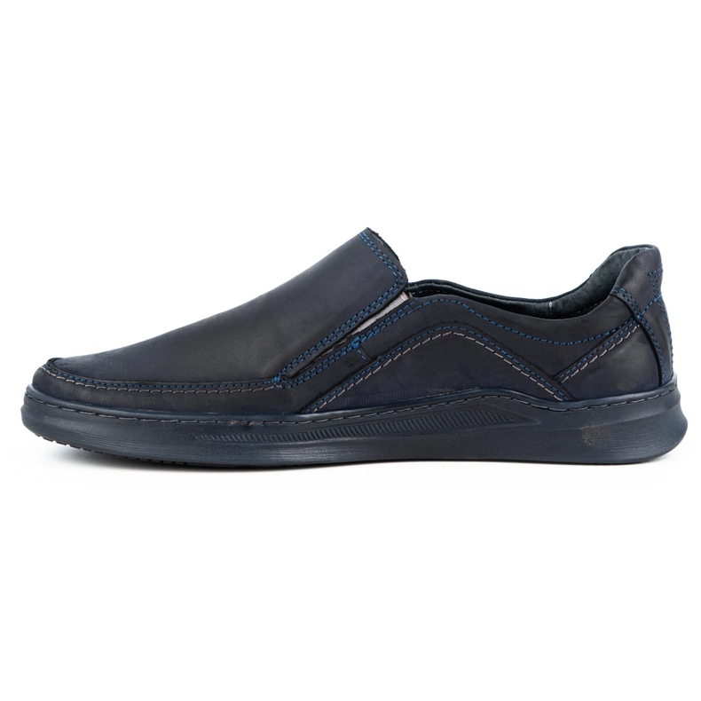 Antex Men's shoes slip-on leather Slip-on 216GT navy blue 1