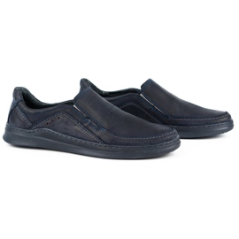 Antex Men's shoes slip-on leather Slip-on 216GT navy blue 2