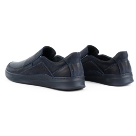 Antex Men's shoes slip-on leather Slip-on 216GT navy blue 4