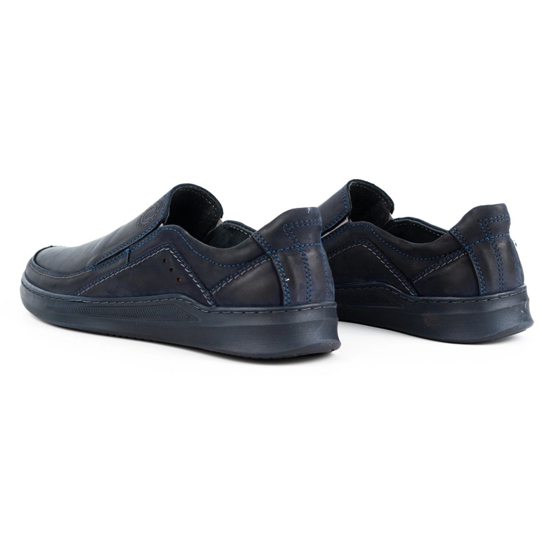 Antex Men's shoes slip-on leather Slip-on 216GT navy blue 4