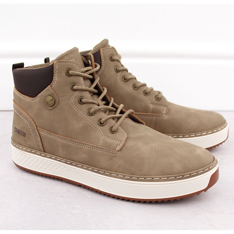 Men's high brown sneakers Big Star OO174560 beige 1 Men's high brown sneakers Big Star OO174560 beige 1