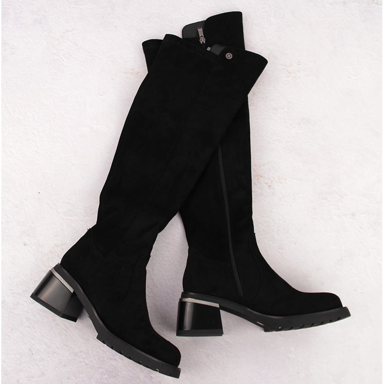 Women's suede boots black S.Barski JC42-81 1 Women's suede boots black S.Barski JC42-81 1