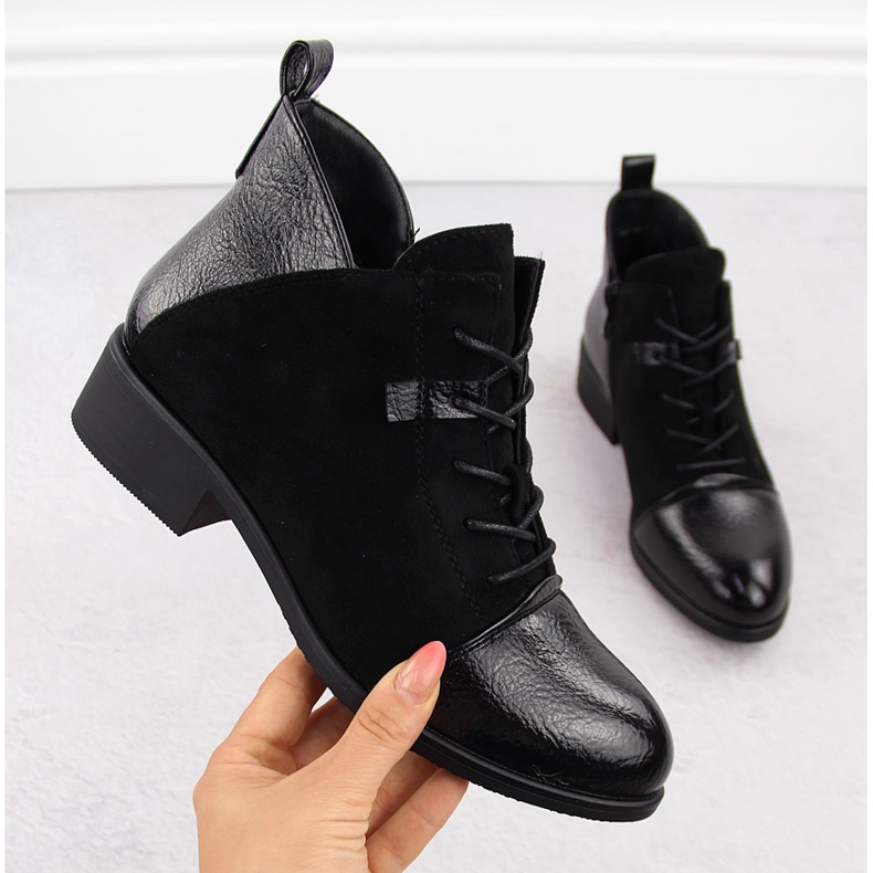 M. DASZYŃSKI Women's suede boots insulated black M.Daszyński MR2458-7 1