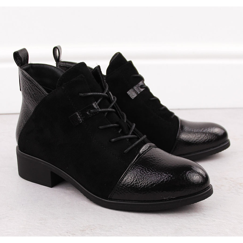 M. DASZYŃSKI Women's suede boots insulated black M.Daszyński MR2458-7 2