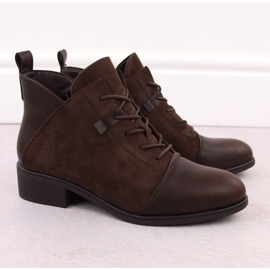 M. DASZYŃSKI Women's suede ankle boots insulated brown M.Daszyński MR2458-7 2