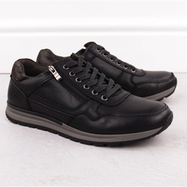 Men's leather casual shoes black T.Sokolski J24-72 1