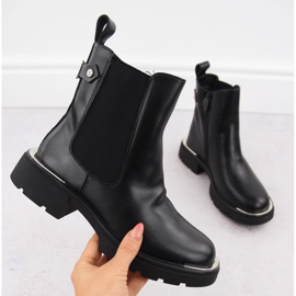 Women's leather ankle boots black Goe OO2N4147 1