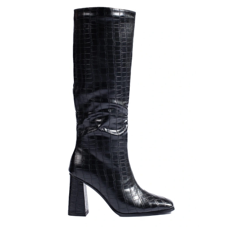 Black Shelovet high-heeled boots 1