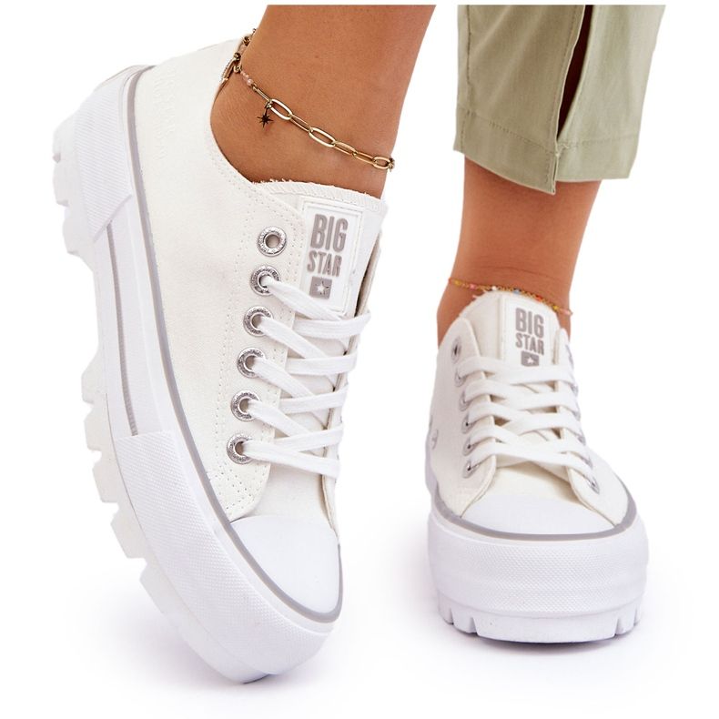 Fabric Platform Sneakers Big Star LL274150 White 4