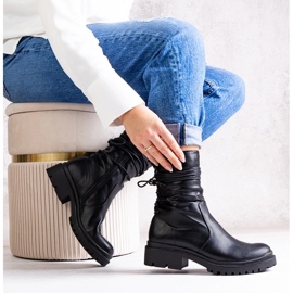 Black boots made of eco-leather Sahera 1