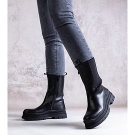 Black ankle boots with a massive Naema sole 2