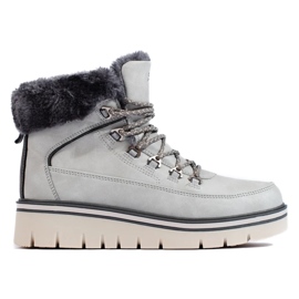 Women's trappers on the platform grey 1