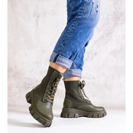 Zogba Green Elasticated Ankle Boots 1 Zogba Green Elasticated Ankle Boots 1