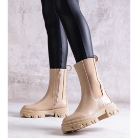 Beige high boots made of eco-leather Manera 2