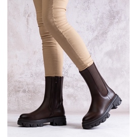 Brown high boots made of eco-leather Manera 1 Brown high boots made of eco-leather Manera 1