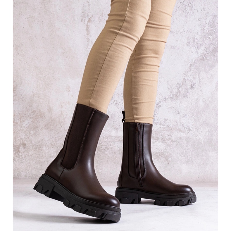 Brown high boots made of eco-leather Manera 2 Brown high boots made of eco-leather Manera 2