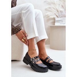 Women's Patent Leather Strap Half-Boots Black Terione 2 Women's Patent Leather Strap Half-Boots Black Terione 2