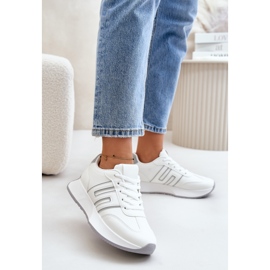 Sneakers Sports Shoes On Platform Women White-Gray Thari 2