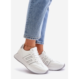 Sneakers Sports Shoes On Platform Women White-Gray Thari 1