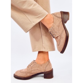 Heeled loafers Vedra Khaki beige 2
