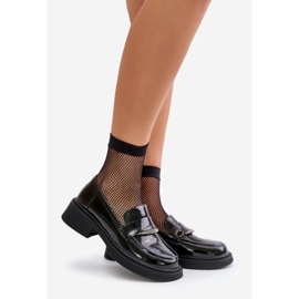 S.Barski Patent Leather Loafers Women's With Decoration D&amp;A LZ42-031 Black 1