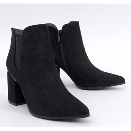 Croix Black Almond Toe Heeled Ankle Boots 1