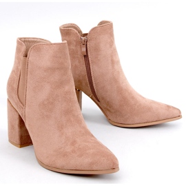 Croix Khaki Almond Toe Heeled Ankle Boots beige 1