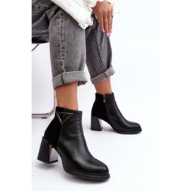 S.Barski Patent Leather Ankle Boots Heeled Insulated MR880-093 Black 2