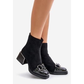 S.Barski Elegant Women's Ankle Boots With Heels With Decoration Black MR880-127 1