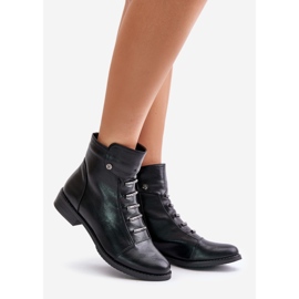 Insulated Women's Ankle Boots With Flat Heel Black Labise 1