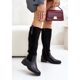 Jezzi Women's Insulated Over-the-Knee Boots With Zipper Black Ivasira 2
