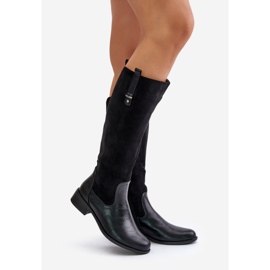 Jezzi Women's Insulated Over-the-Knee Boots With Zipper Black Ivasira 1